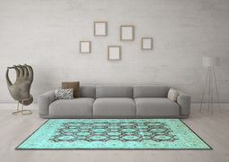 Machine Washable Persian Light Blue Traditional Rug in a Living Room, wshtr1947lblu