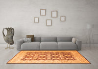 Machine Washable Persian Orange Traditional Rug, wshtr1947org