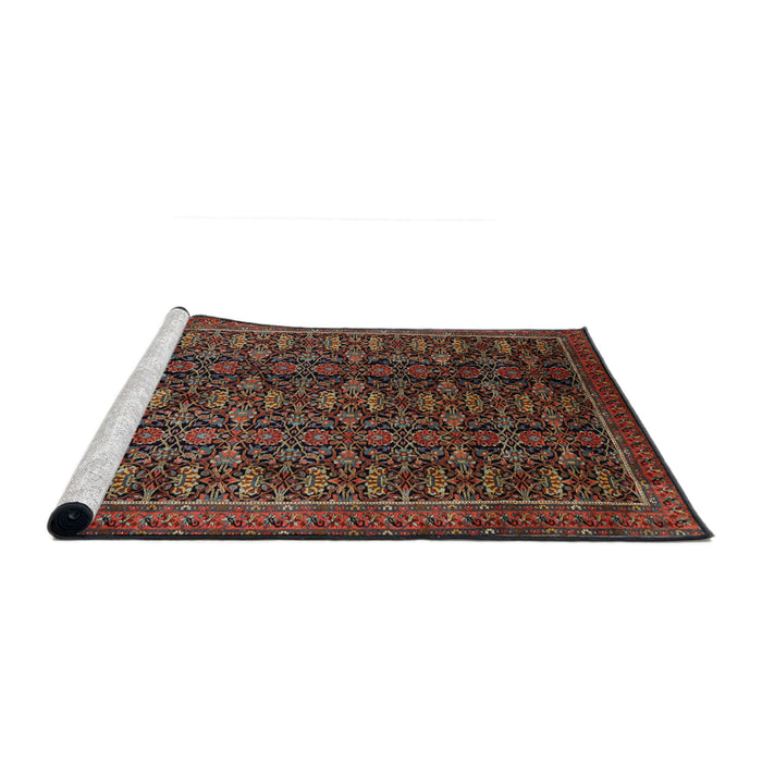 Sideview of Machine Washable Traditional Brown Rug, wshtr1948