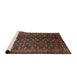 Sideview of Machine Washable Traditional Brown Rug, wshtr1948