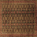 Square Persian Brown Traditional Rug, tr1948brn