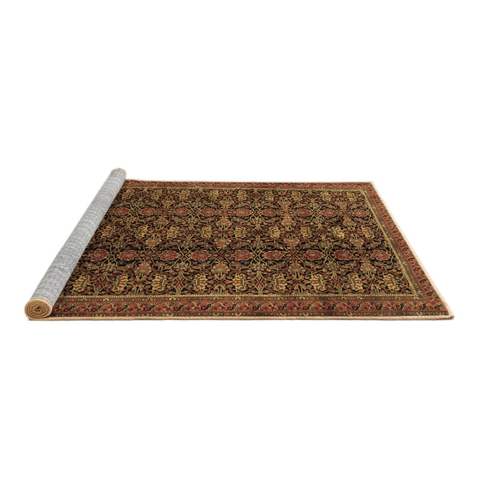 Sideview of Machine Washable Persian Brown Traditional Rug, wshtr1948brn