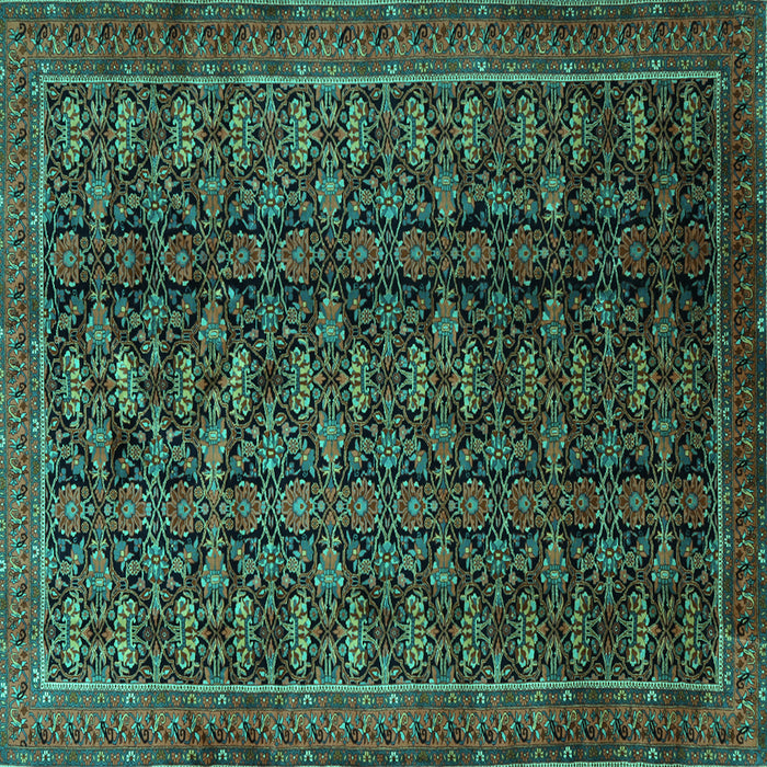 Square Persian Turquoise Traditional Rug, tr1948turq