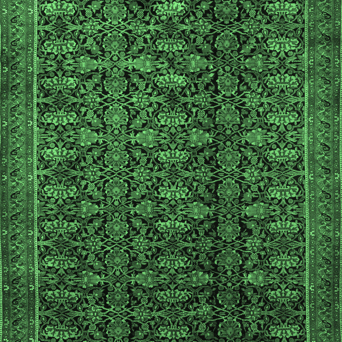 Machine Washable Persian Emerald Green Traditional Area Rugs, wshtr1948emgrn