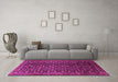 Machine Washable Persian Pink Traditional Rug in a Living Room, wshtr1948pnk