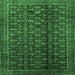 Square Machine Washable Persian Emerald Green Traditional Area Rugs, wshtr1948emgrn