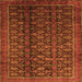 Round Machine Washable Persian Orange Traditional Area Rugs, wshtr1948org