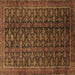 Square Machine Washable Persian Brown Traditional Rug, wshtr1948brn