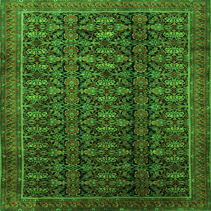 Serging Thickness of Persian Green Traditional Rug, tr1948grn