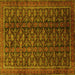 Square Machine Washable Persian Yellow Traditional Rug, wshtr1948yw