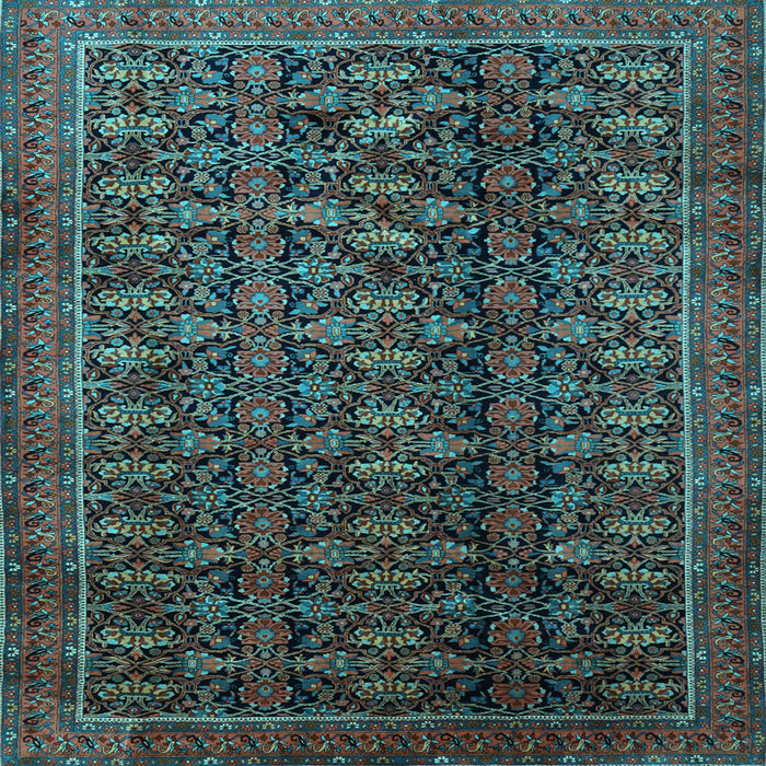 Square Machine Washable Persian Light Blue Traditional Rug, wshtr1948lblu