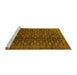 Sideview of Machine Washable Persian Yellow Traditional Rug, wshtr1948yw