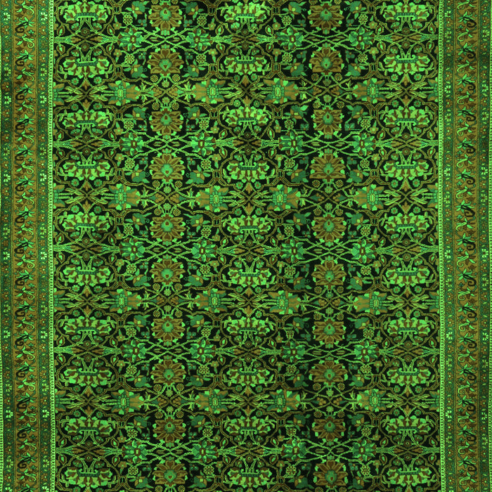 Serging Thickness of Machine Washable Persian Green Traditional Area Rugs, wshtr1948grn
