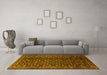 Machine Washable Persian Yellow Traditional Rug in a Living Room, wshtr1948yw