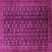 Square Machine Washable Persian Pink Traditional Rug, wshtr1948pnk