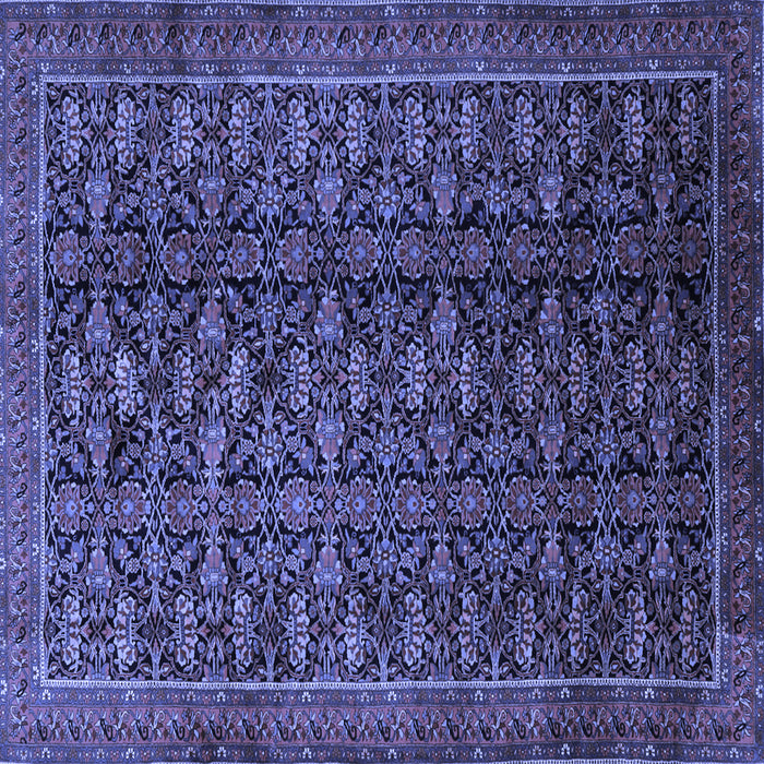 Square Machine Washable Persian Blue Traditional Rug, wshtr1948blu