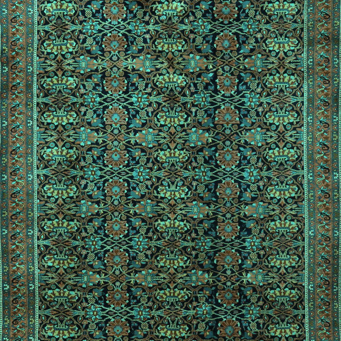 Machine Washable Persian Turquoise Traditional Area Rugs, wshtr1948turq