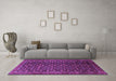 Machine Washable Persian Purple Traditional Area Rugs in a Living Room, wshtr1948pur