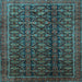 Square Persian Light Blue Traditional Rug, tr1948lblu