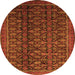 Square Persian Orange Traditional Rug, tr1948org