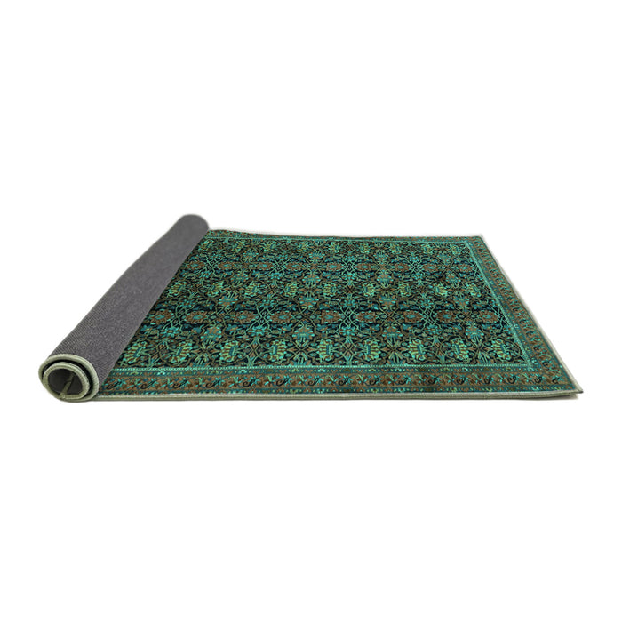 Sideview of Persian Turquoise Traditional Rug, tr1948turq