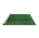 Sideview of Machine Washable Persian Emerald Green Traditional Area Rugs, wshtr1948emgrn