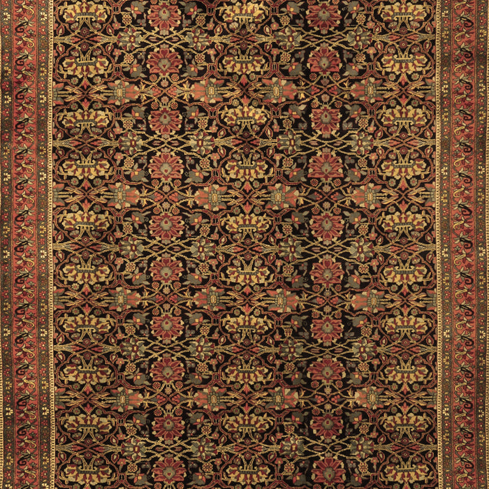 Machine Washable Persian Brown Traditional Rug, wshtr1948brn
