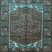 Square Machine Washable Persian Light Blue Traditional Rug, wshtr1949lblu