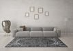 Machine Washable Persian Gray Traditional Rug in a Living Room,, wshtr1949gry