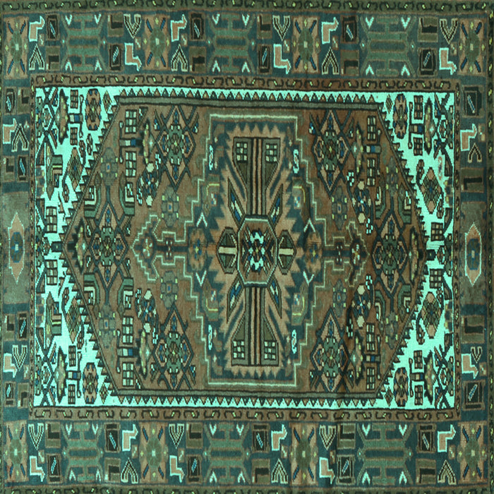 Square Persian Turquoise Traditional Rug, tr1949turq
