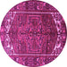 Round Persian Pink Traditional Rug, tr1949pnk