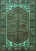 Machine Washable Persian Turquoise Traditional Area Rugs, wshtr1949turq