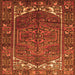 Round Machine Washable Persian Orange Traditional Area Rugs, wshtr1949org