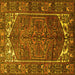 Square Persian Yellow Traditional Rug, tr1949yw