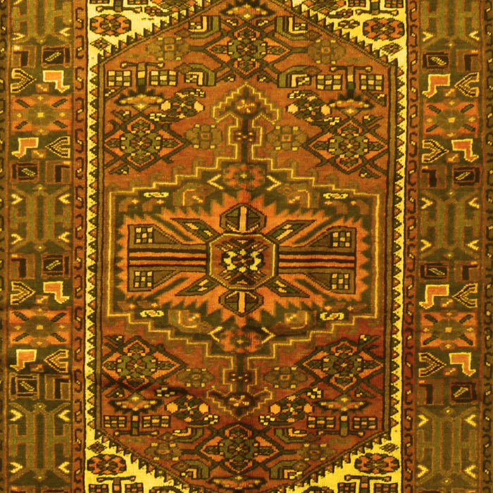 Machine Washable Persian Yellow Traditional Rug, wshtr1949yw
