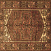 Square Persian Brown Traditional Rug, tr1949brn