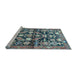 Sideview of Machine Washable Persian Light Blue Traditional Rug, wshtr194lblu