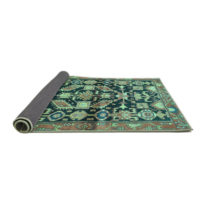 Sideview of Persian Turquoise Traditional Rug, tr194turq