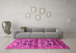 Machine Washable Persian Pink Traditional Rug in a Living Room, wshtr194pnk