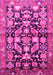 Machine Washable Persian Pink Traditional Rug, wshtr194pnk