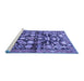 Sideview of Machine Washable Persian Blue Traditional Rug, wshtr194blu