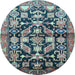 Round Persian Light Blue Traditional Rug, tr194lblu