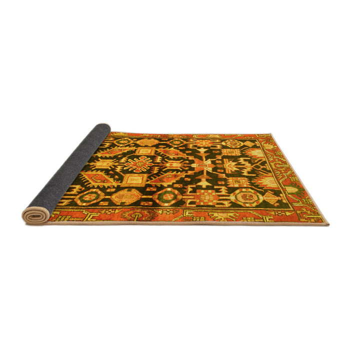 Sideview of Persian Yellow Traditional Rug, tr194yw