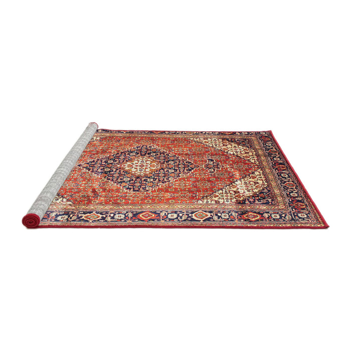 Sideview of Machine Washable Traditional Fire Brick Red Rug, wshtr195