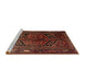 Sideview of Machine Washable Traditional Saffron Red Rug, wshtr1950