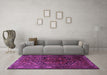 Machine Washable Persian Purple Traditional Area Rugs in a Living Room, wshtr1950pur