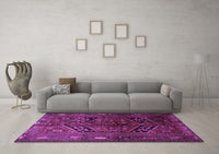 Machine Washable Persian Purple Traditional Rug, wshtr1950pur