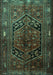 Machine Washable Persian Turquoise Traditional Area Rugs, wshtr1950turq