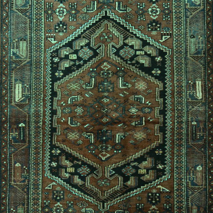 Machine Washable Persian Turquoise Traditional Area Rugs, wshtr1950turq