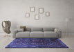 Machine Washable Persian Blue Traditional Rug in a Living Room, wshtr1950blu